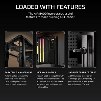 CORSAIR AIR 5400 LX-R LINK Tempered Glass Mid Tower ATX Case - Black