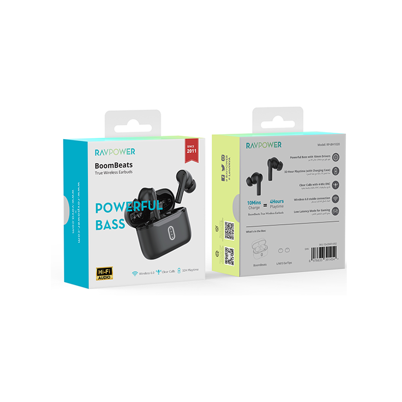 RavPower BoomBeats Earbuds - Black