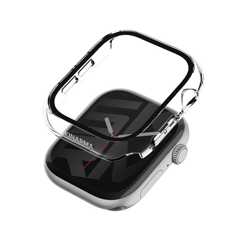 SKINARMA Gado Clear Case With Glass Shield For Apple Watch 46mm - Clear