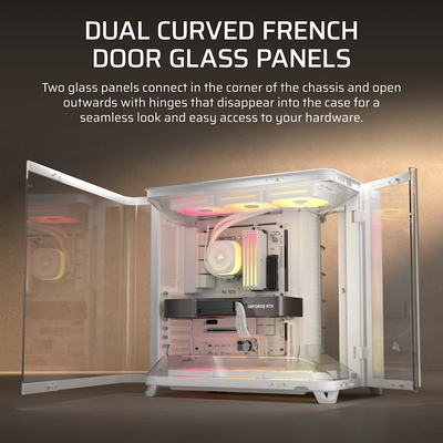 CORSAIR AIR 5400 LX-R LINK Tempered Glass Mid Tower ATX Case - White
