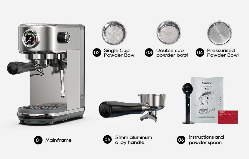HiBREW 20Bar Semi Automatic Espresso Coffee Machine - H10B