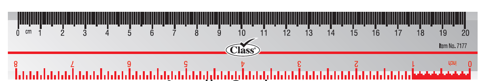 Class Quality Acrylic Lined Ruler - 20cm