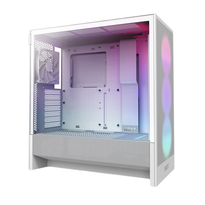 NZXT H5 Flow RGB (2024) Compact Mid-Tower ATX Case With RGB Fans - White