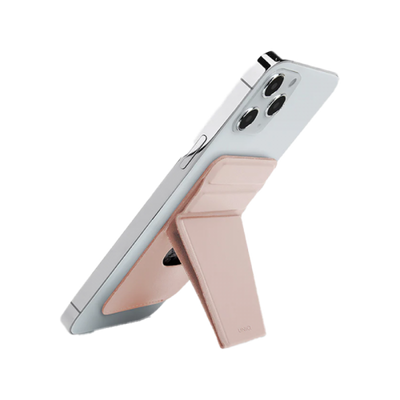 Uniq Lyft Wallet Magnetic Snap-on Stand and Card Holder for iPhone - Blush Pink