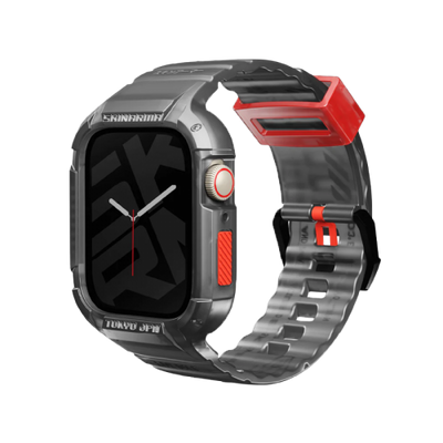 SKINARMA Saido 2 in 1 Strap For Apple Watch With Case 45/44mm - Smoke