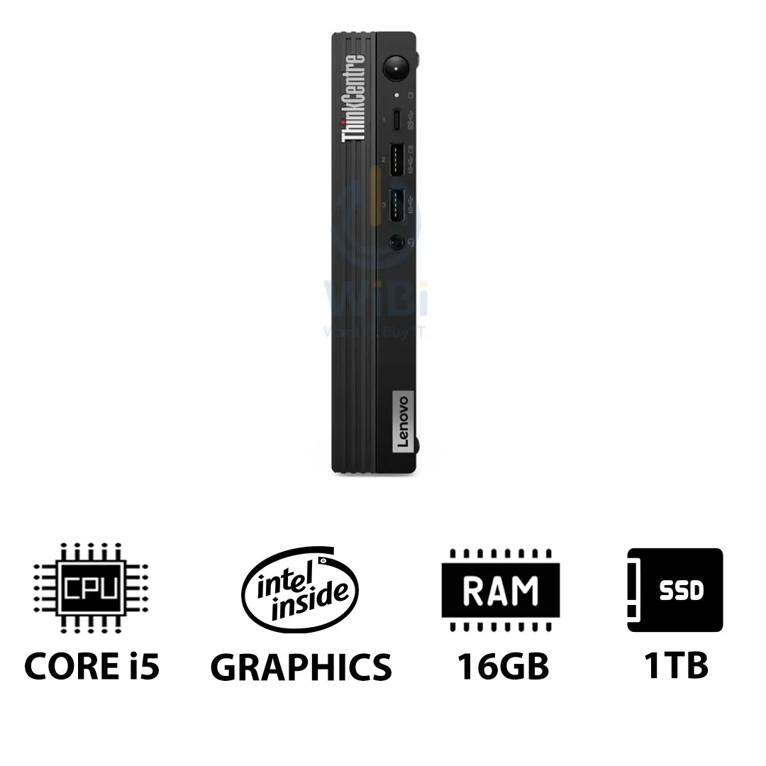 Lenovo ThinkCentre M70q Gen 4 Tiny - i5 / 16GB / 1TB (NVMe M.2 SSD) / DOS (Without OS) / 1YW - Desktop