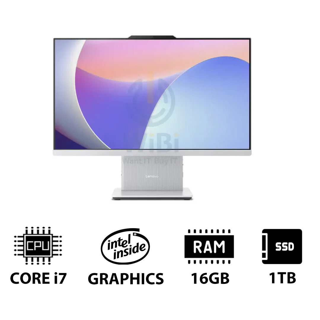 Lenovo IdeaCentre Gen 9 AIO PC - i7 / 16GB / 1TB (NVMe M.2 SSD) / 23.8" FHD Non-Touch / DOS (Without OS) / 1YW / Cloud Grey - Desktop