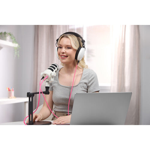 RODE PodMic يو اس بي XLR يو اس بي ميكروفون ديناميكي ميكروفون أبيض