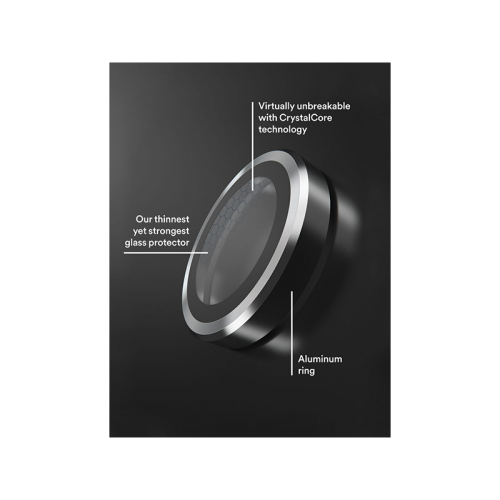 BodyGuardz Apex Individual Camera Lens Protector for iPhone 16 Pro & 16 Pro Max - Silver