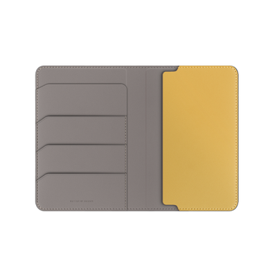 Uniq Belmont Passport Holder With RFID Blocking - Flint Grey / Canary Yellow