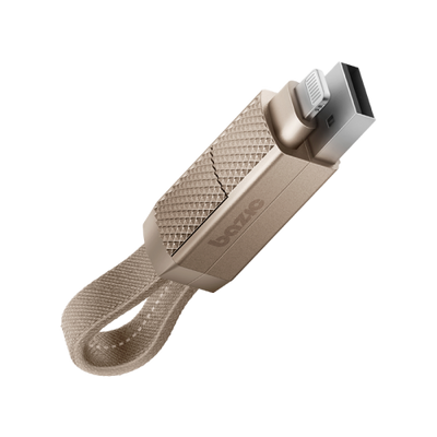 Bazic GoCharge Alucable 4 in 1 Input USB A and USB-C to Output USB-C and Lightning Cable 15cm - Gold
