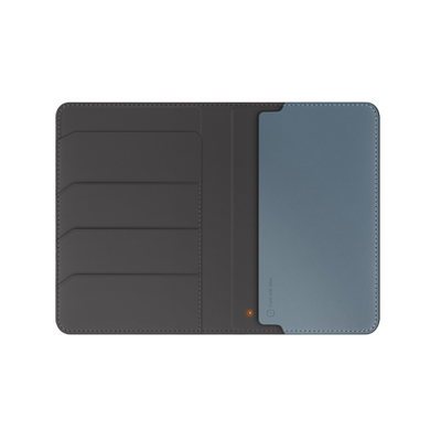 Uniq Belmont Passport Holder With RFID Blocking With Apple's Find My - Charcoal / Washed Blue