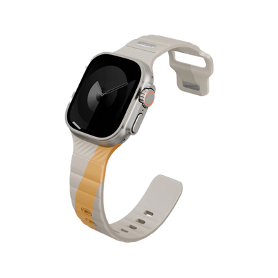 Uniq Stride De FKM Strap for Apple Watch 49/46/45MM - Beige / Canary Yellow
