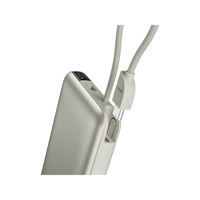 Bazic GoPower Fusion Mag 10K MagSafe Compatible Power Bank 10000mAh With Build in USB-C Cable - Pebble