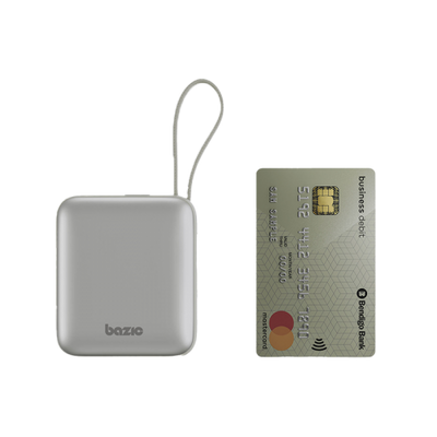 Bazic GoPower Fusion Mini 10K 3 in 1 Power Bank 10000mAh With Build in USB-C & Lightning Cable - Pebble