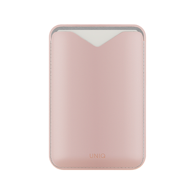 Uniq Lyden Evo Wallet Magnetic Snap-on Stand With Card Holder for iPhone - Blush Pink