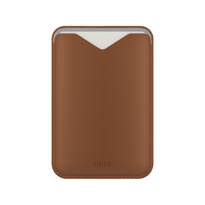 Uniq Lyden Evo Wallet Magnetic Snap-on Stand With Card Holder for iPhone - Caramel