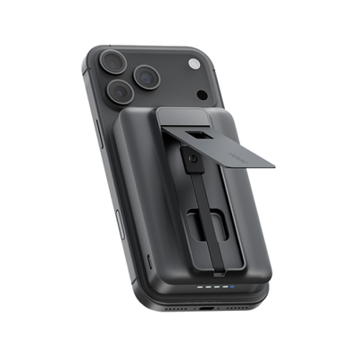 Energea MagPac Pro 35s With MagSafe Compatible Semi Solid State Power Bank With Built-in Cable - 10000mAh / Gunmetal/Black
