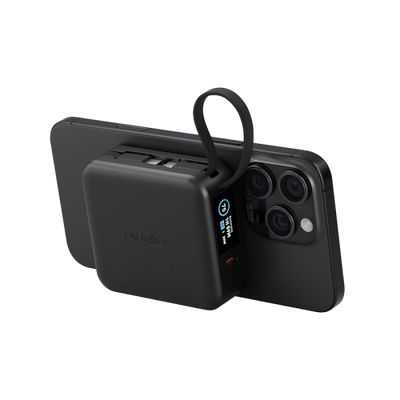 Energea Magpac Mini Plus Wireless Power Bank With Build in USB-C Cable - 10000mAh / Black