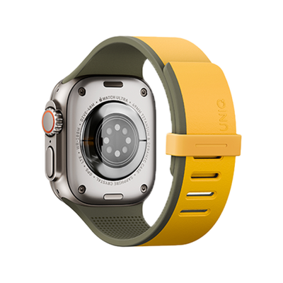 Uniq Revix IV Reversible Magnetic Strap For Apple Watch 49/46/45/44mm - Canary Yellow/ Deep Forest