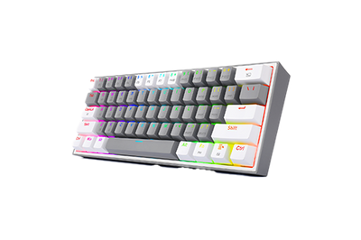 Redragon FIZZ PRO K616GW-RGB 3-Mode Mechanical Gaming Keyboard - Grey/White