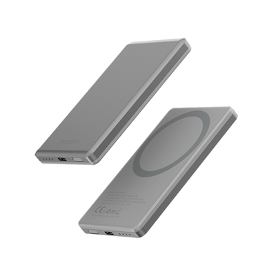 Energea AluPac Mini Aluminum MagSafe Power Bank - 5000mAh / USB-C / Natural Titanium