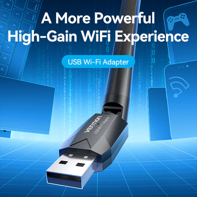 Vention AC650 USB Wi-Fi Dual Band Network Adapter With High Gain Antenna