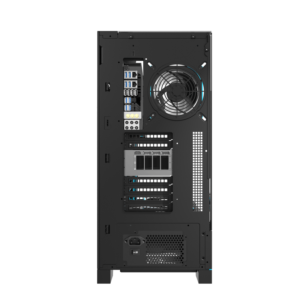 Darkflash DY450L Pro ATX PC Case - White (With 4 x Digital Fans Included With Temperature)