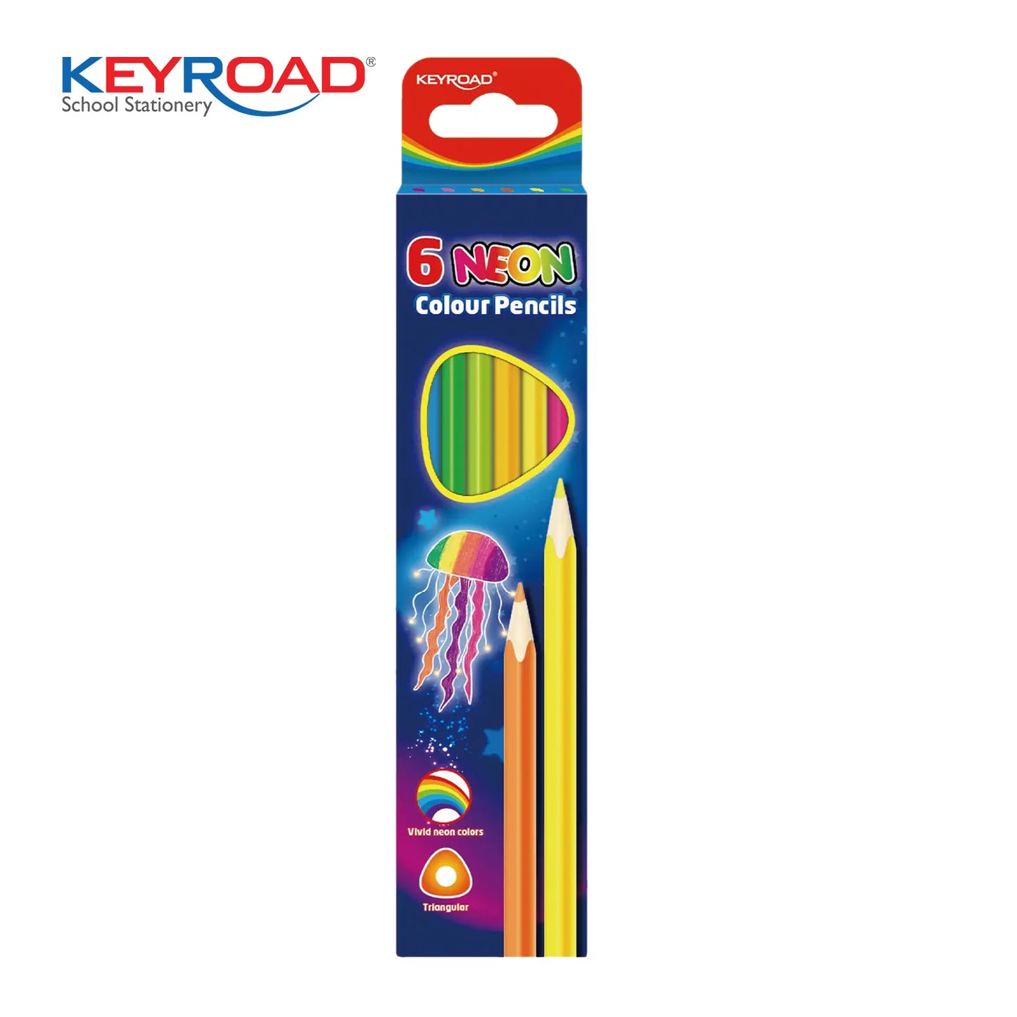 Keyroad Neon Colored Pencils - 6 Pieces