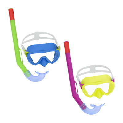 Bestway Crusader Essential Snorkel Mask (Contents: One Mask, One Snorkel, 2 Assorted Colors) Age 3+
