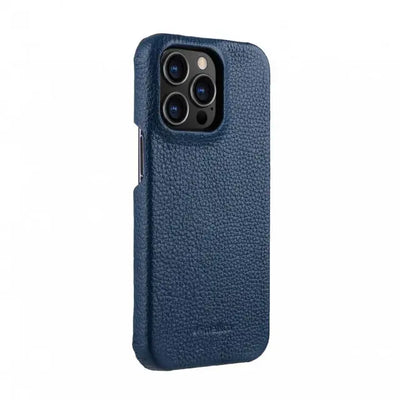 Melkco Back Snap Series Lai Chee Pattern Premium Leather Snap Cover Case - Apple iPhone 13 Pro / Dark Blue Accessories