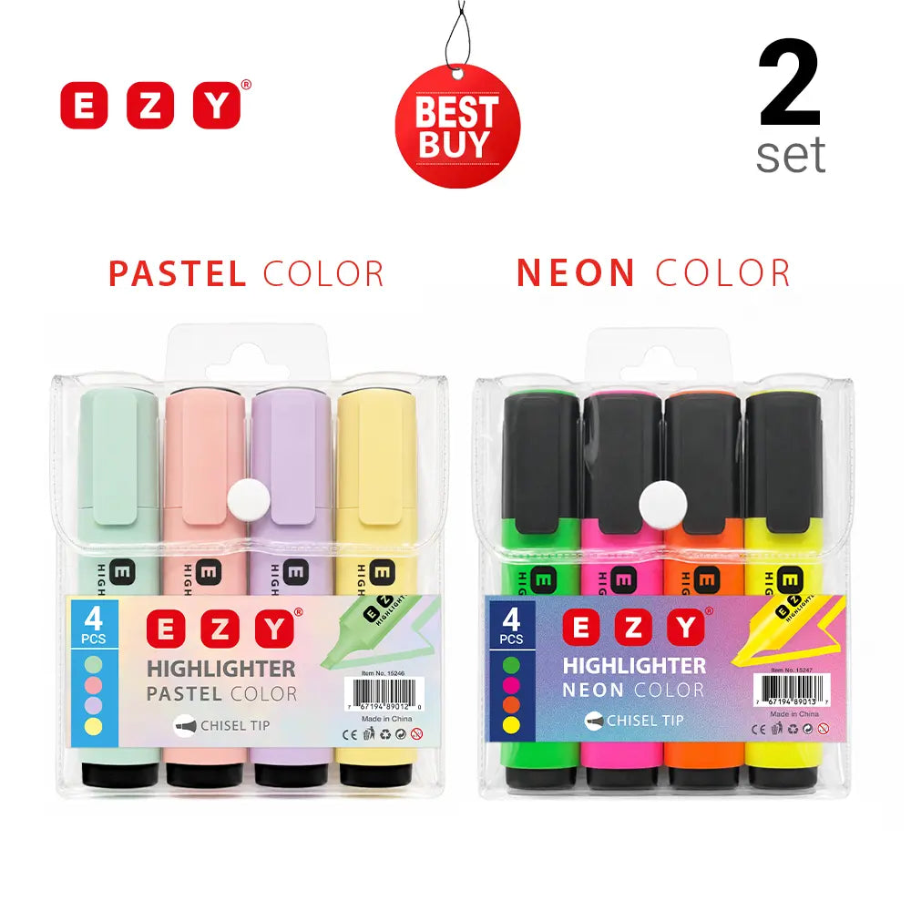 Ezy Pastel & Neon Highlighter - Pack Of 2