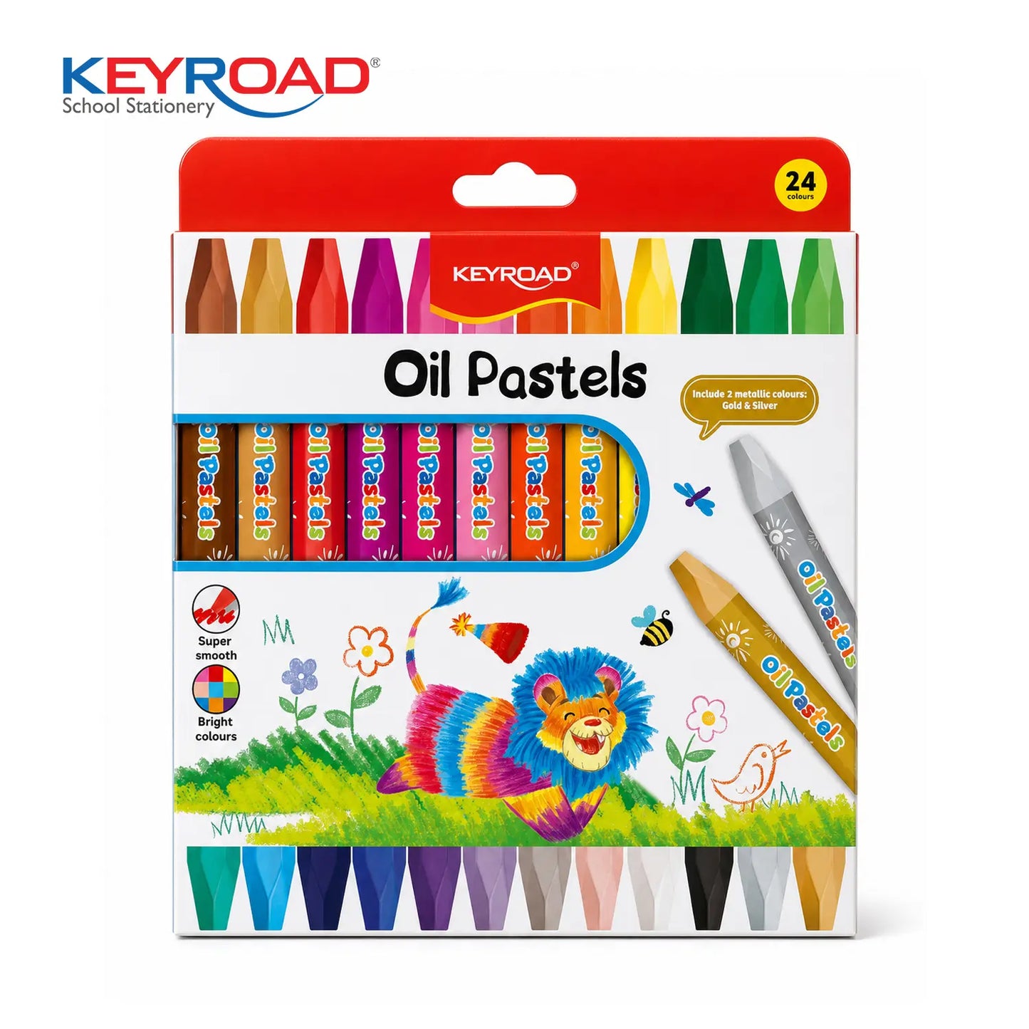 Keyroad Oil Pastel Hexagonal Colors - 12 Pieces / 24 Colors