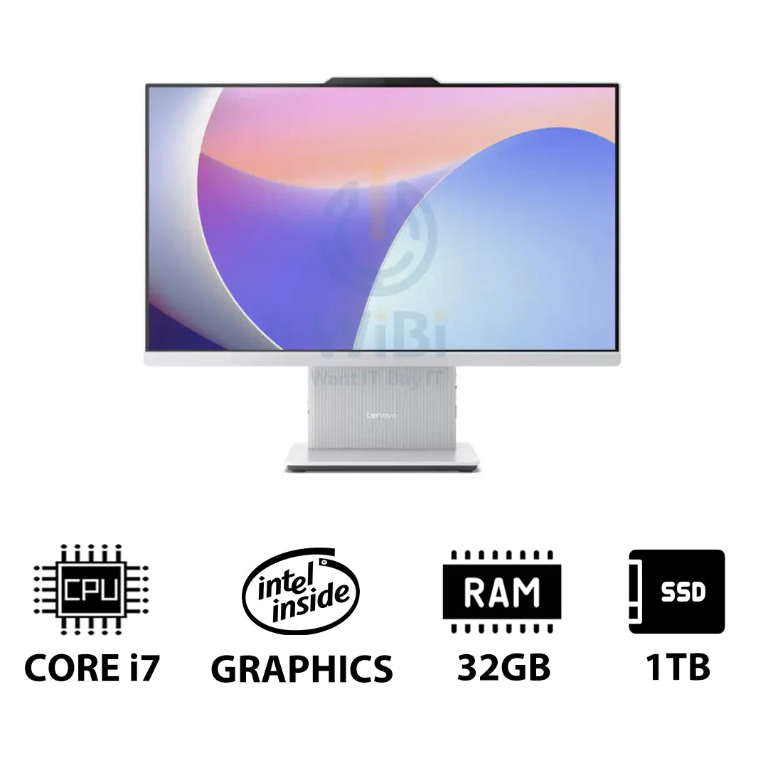 Lenovo IdeaCentre Gen 9 AIO PC - i7 / 32GB / 1TB (NVMe M.2 SSD) / 23.8" FHD Non-Touch / DOS (Without OS) / 1YW / Cloud Grey - Desktop