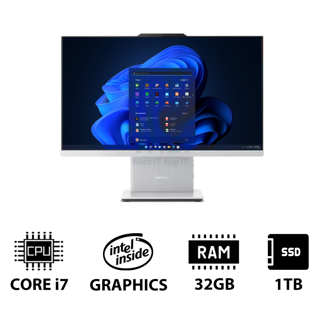 Lenovo IdeaCentre Gen 9 AIO PC - i7 / 32GB / 1TB (NVMe M.2 SSD) / 23.8" FHD Non-Touch / Win 11 Pro / 1YW / Cloud Grey - Desktop