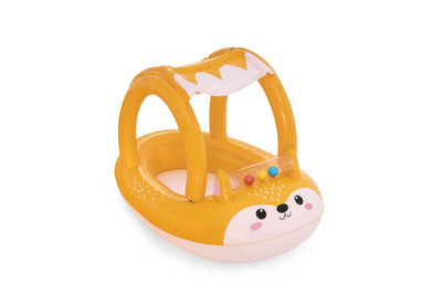 Bestway 94cm x 66cm Friendly Fox Shaded Baby Boat (Contents: 1 Boat) - Age 3+