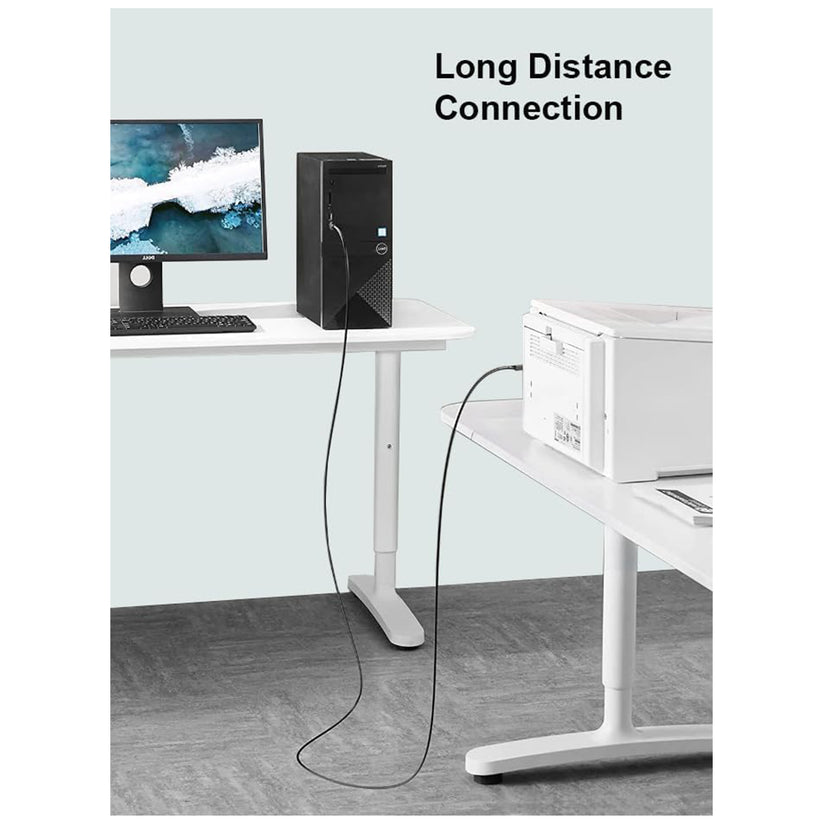 كابل طابعة Mowsil يو اس بي .0 من النوع A إلى كابل 480 ميجابت في الثانية / 1.8 متر رمادي