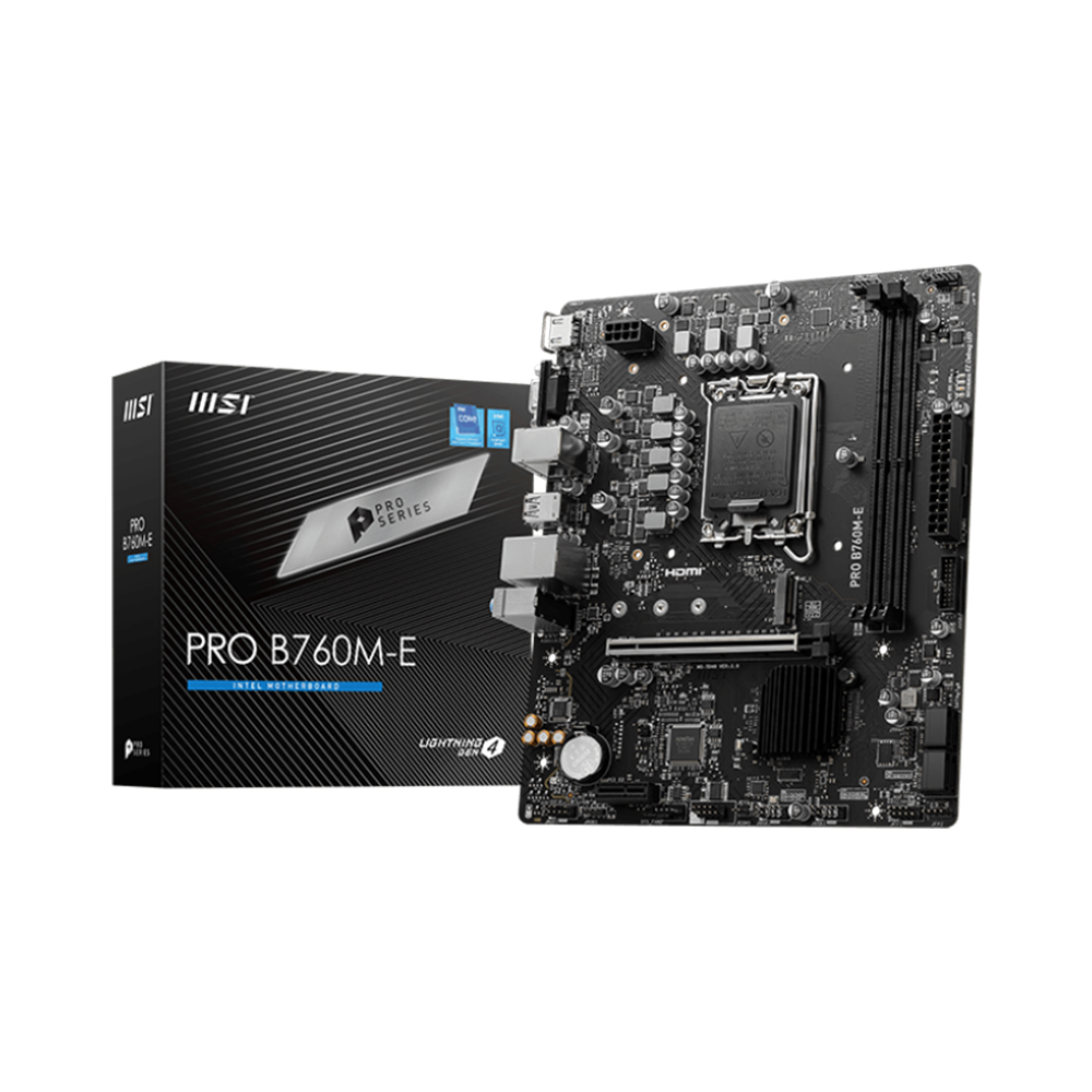 MSI PRO B760M-E Motherboard - DDR5 / HDMI / USB - Black