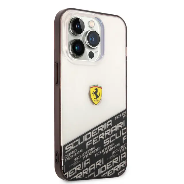 Ferrari iPhone 14 Pro PC/TPU IML Case with Bottom Scuderia Allover Print - Silver Accessories > Mobiles & Tablets >