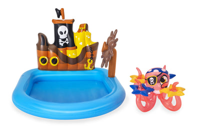 Bestway 1.40m x 1.30m x 1.04m ships ahoy play center (contents:one pool, one compass,four rings, one octopus, repair patch) age 2+