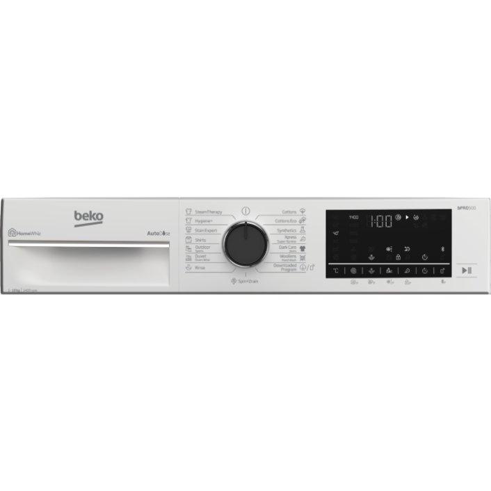 Beko Front Load Washer, 10Kg Washing Capacity, 1400RPM, Bluetooth, WTE1014XW - White