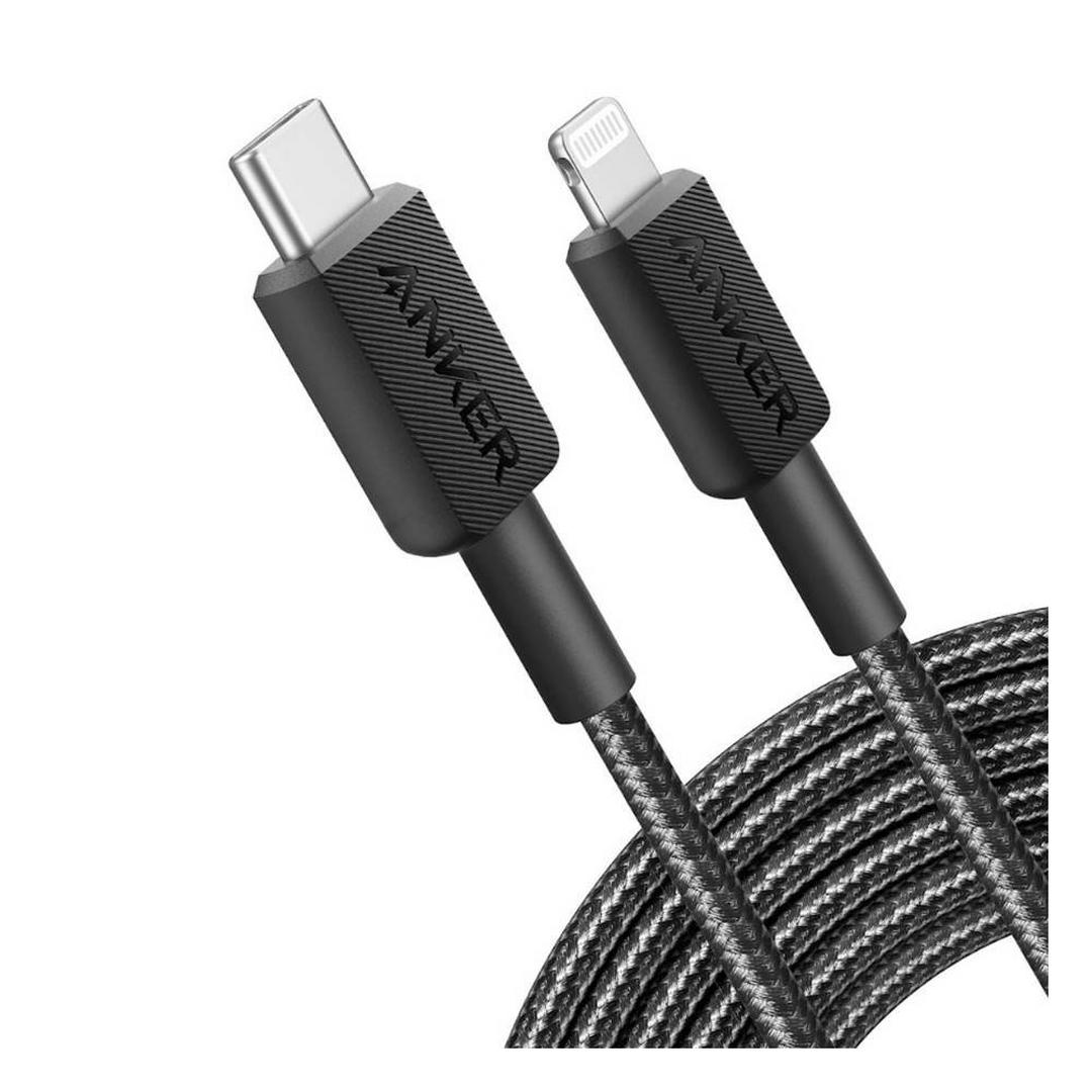 Anker 322 Braided Cable - 10ft / USB-C To Lightning / Black