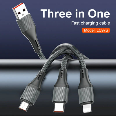 LDNIO LC97U Fast Charging Data Cable - 1.2 Meter / Grey