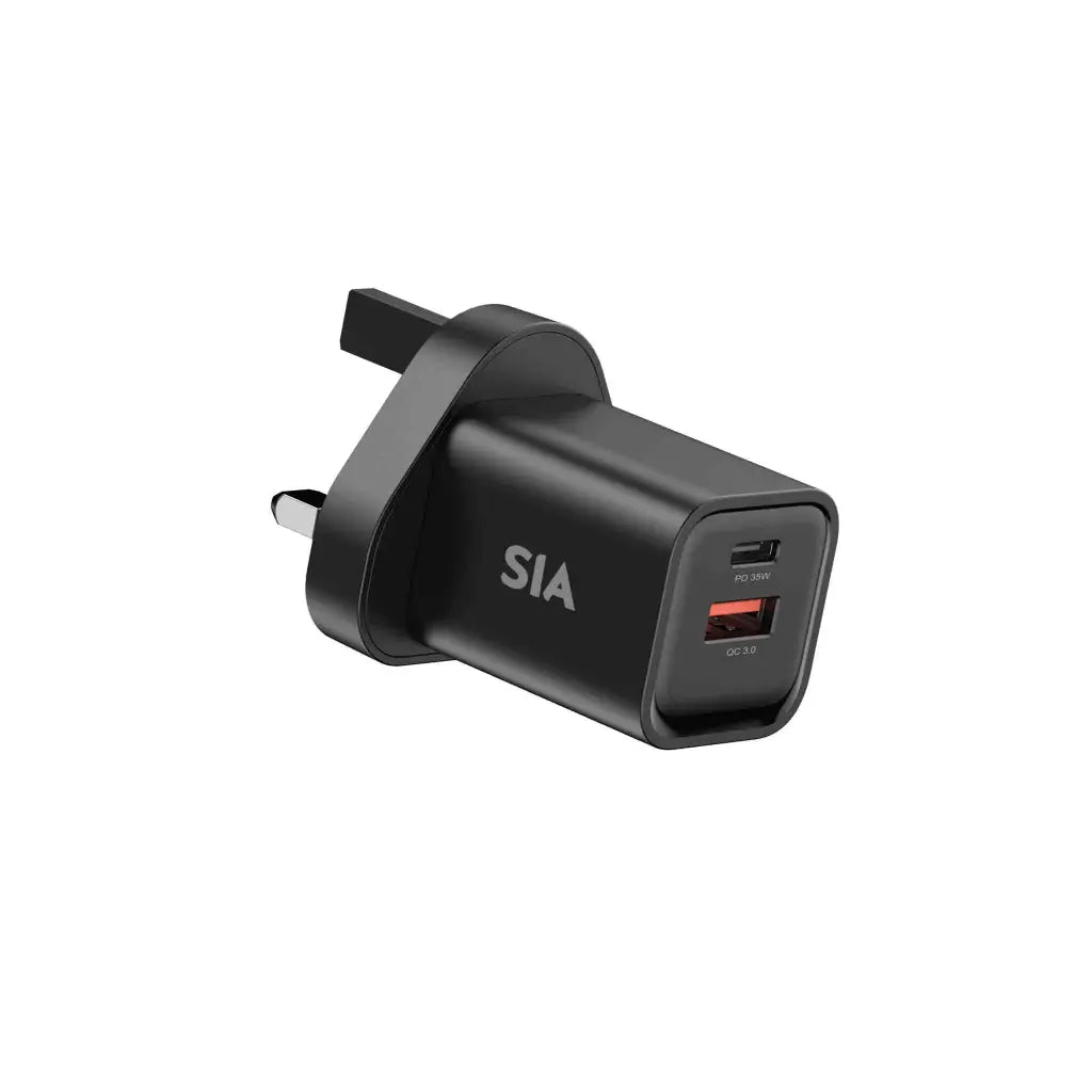 SIA VoltBase Wall Charger - 35W / USB-C / USB-A / Black