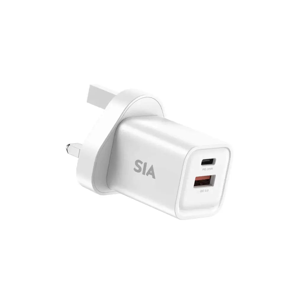 SIA VoltBase Wall Charger - 35W / USB-C / USB-A / White