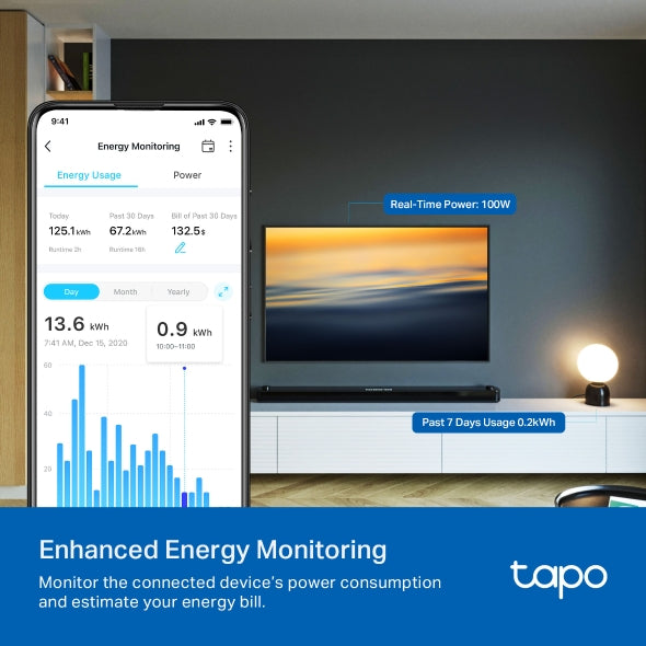 TP-Link Tapo P304M Smart Wi-Fi Power Strip - 4 Ports / 1.5 Meters Cord Length
