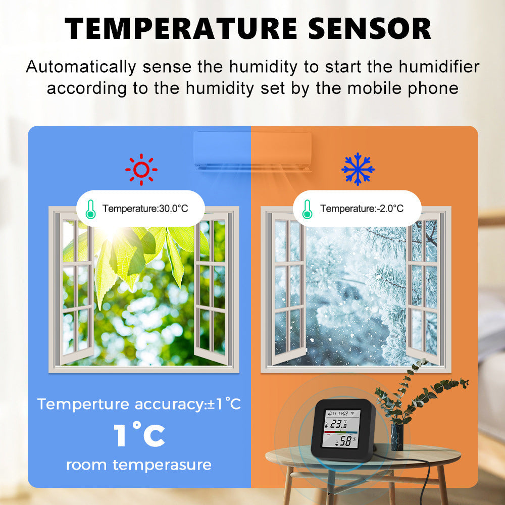 Gopeta Wi-Fi Remote Control With Temperature & Humidity Screen Monitor - Black