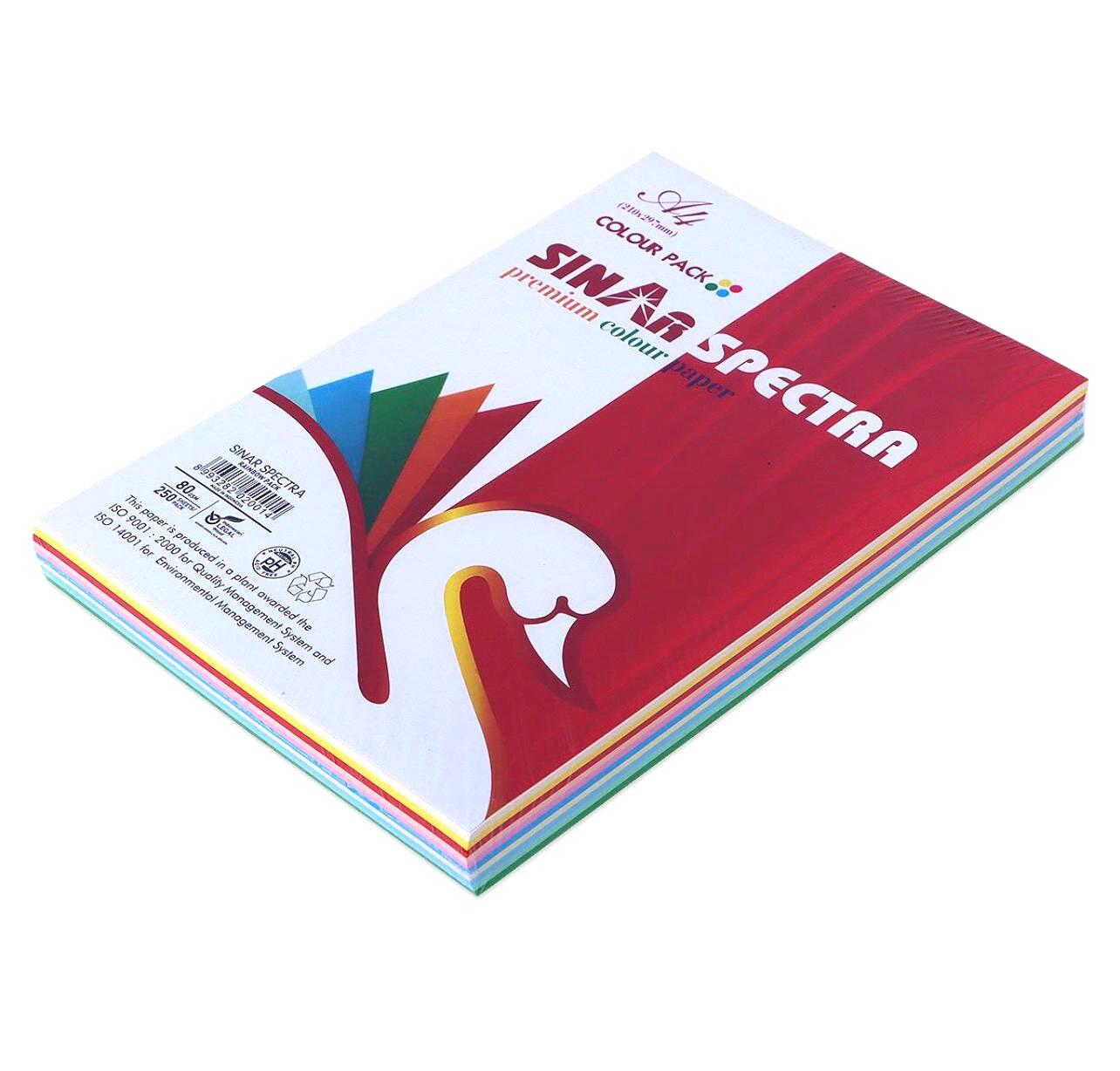 SinarSpectra Rainbow Coloured Photocopy 250 Sheets Paper