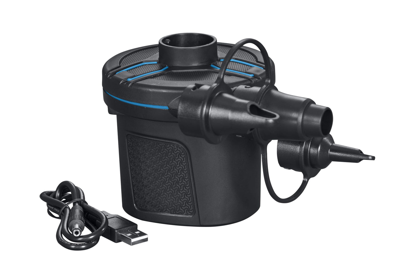 Bestway powertouch rechargeable electric air pump (power pump, usb cable, 3 valve adaptors)