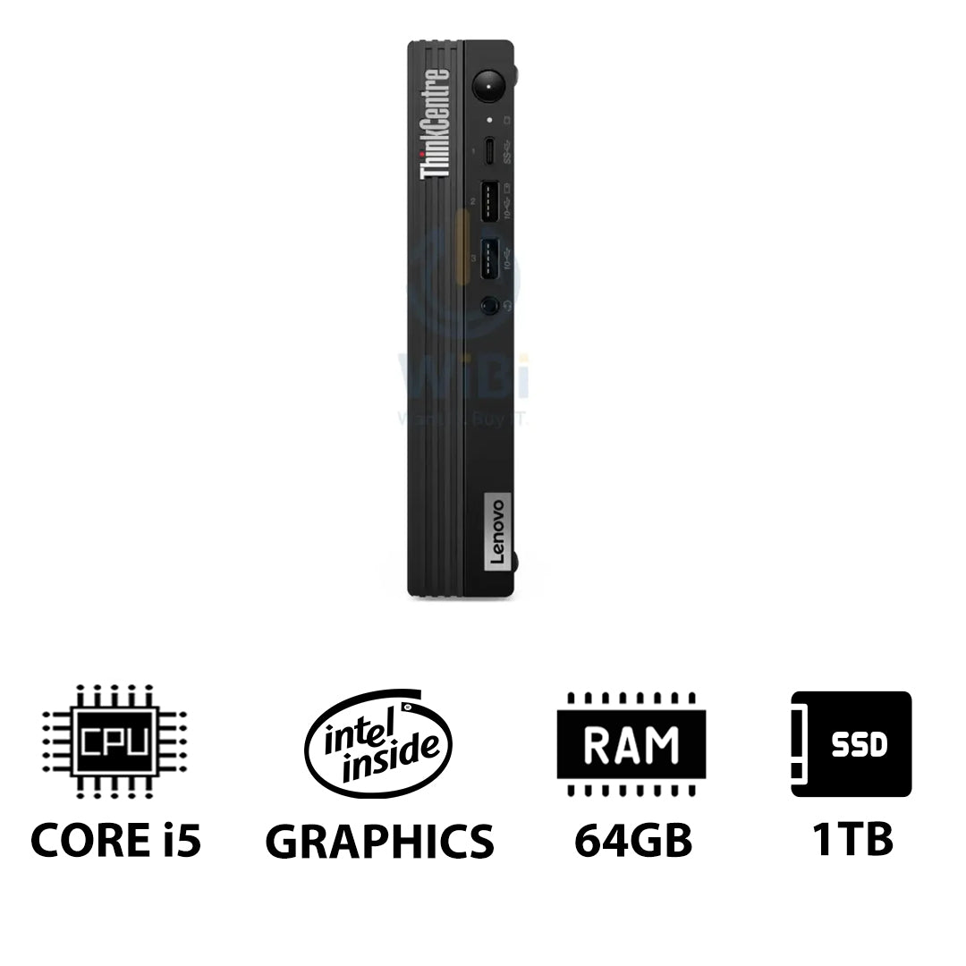 Lenovo ThinkCentre M70q Gen 4 Tiny - i5 / 64GB / 1TB (NVMe M.2 SSD) / DOS (Without OS) / 1YW - Desktop